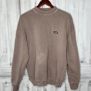 Joah Brown Empire Relaxed Pullover Crew Neck Logo Sweatshirt OS